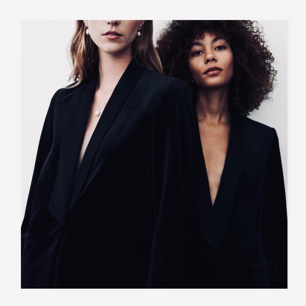 CLUB MONACO Velvet Tuxedo Coat